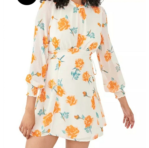 Free People Samantha Lace-up Dress Ivory Combo - Picture 1 of 6